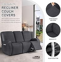 Vista 27 de Fundas para sillas reclinables con aspecto de cuero, funda elástica de 4 piezas, funda suave para silla reclinable, protector de muebles lavable