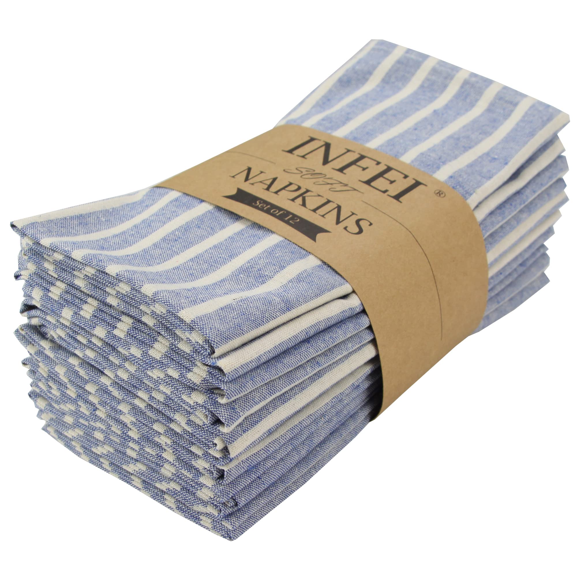 Serviettes de Table Larges en coton bleu de qualité supérieure pour réception