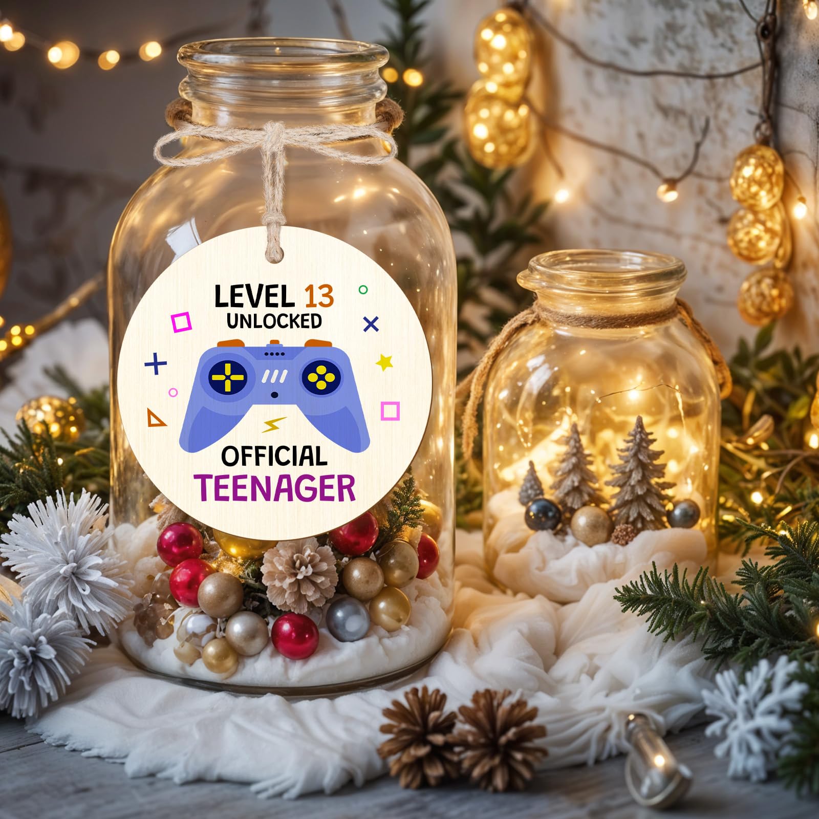 13 ornamenti natalizi ufficiali per adolescenti, regalo per il 13° compleanno per adolescenti, ragazzo, ragazza, nipote, nipote, divertente, in legno, da appendere all'albero di Natale, decorazione da