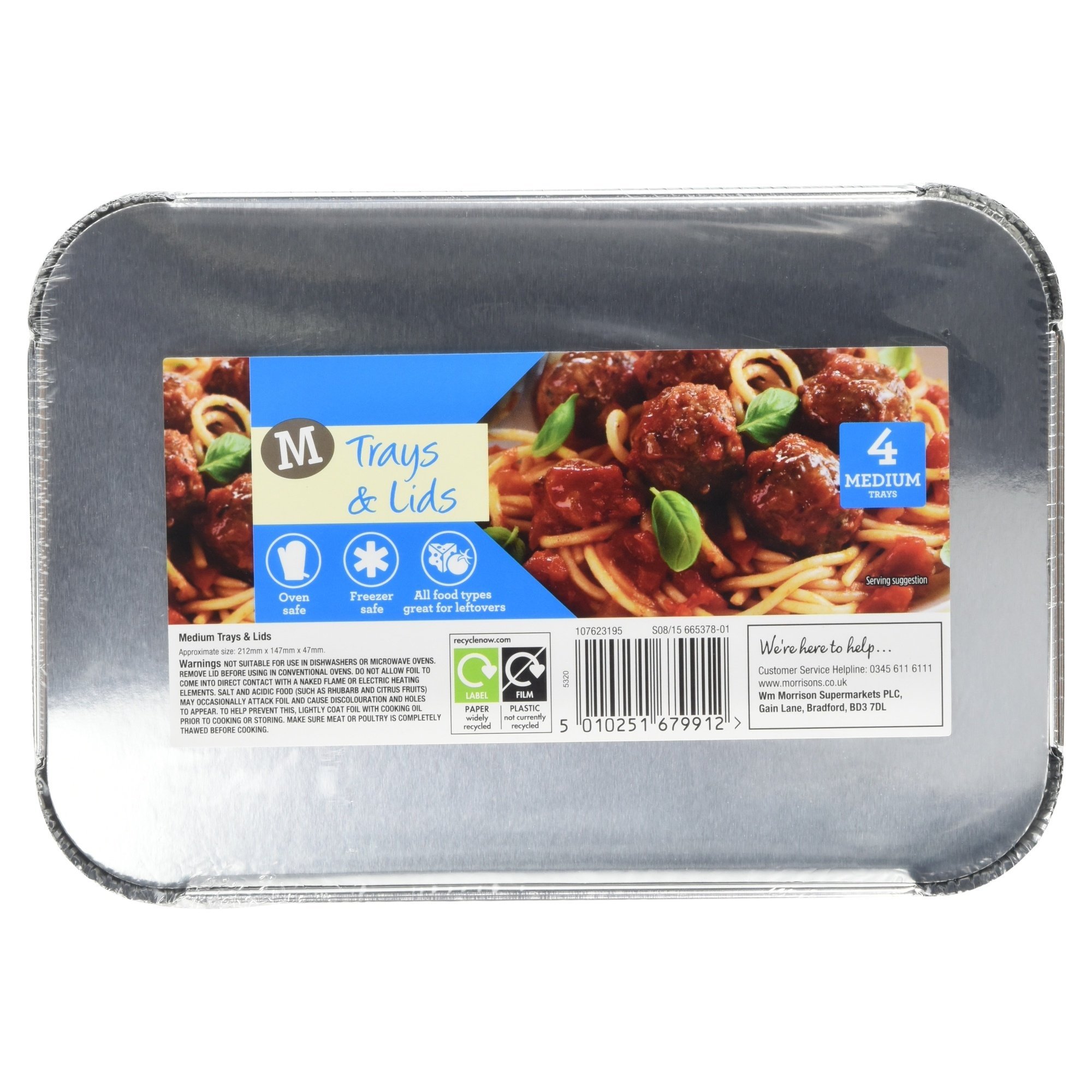 Morrisons Medium Trays and Lids, 4 trays