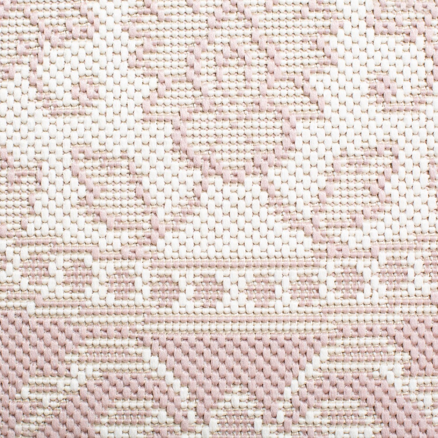 DomDeco In- und Outdoor-Teppich Rund - 120x120cm - Stilvoller Teppich für Innen- und Außenbereich - Beige-Rosé
