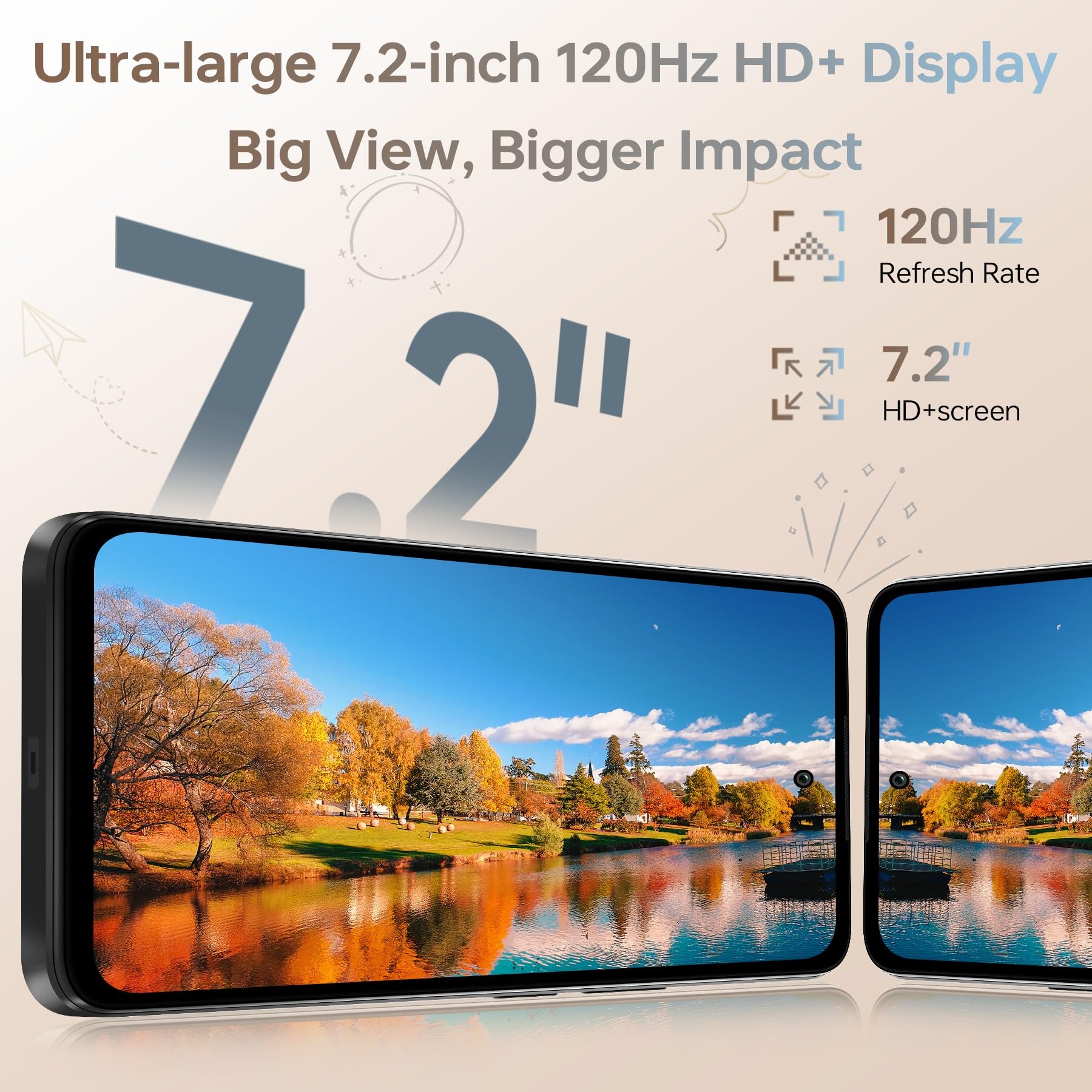 CUBOT Note 60 Smartphone Android 15, 7.2" 120Hz Telefono Cellulare, 7000mAh, 16GB+128GB/1TB Cellulari e Smartphone, IP65 Protezione, 48MP Telefoni, 4G Dual SIM/NFC/Face ID/OTG/GPS/Doppio Altoparlante