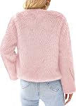 PRETTYGARDEN 2026 Manteaux de printemps Veste recadrée en fausse fourrure Poches à manches longues Shaggy Warm Vêtements de dessus Vêtements d'automne pour femme
