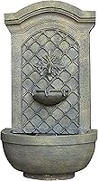 Vista 24 de Sunnydaze French Lily - Fuente de agua de pared Polystone de 33 pulgadas para exteriores, bomba sumergible eléctrica, acabado de piedra florentina