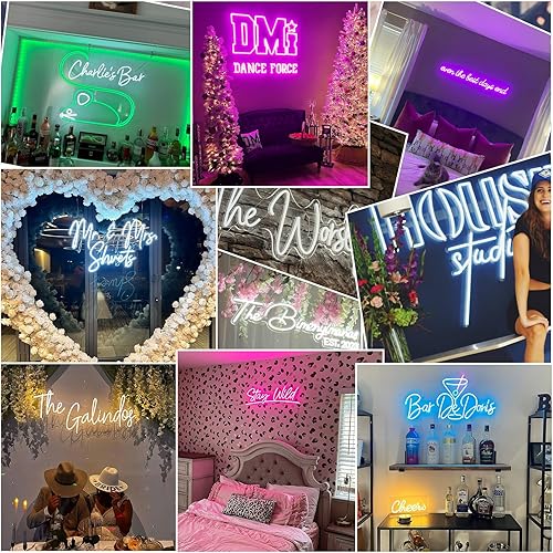 Miniatura 3 de Letrero de neón con nombre personalizado para decoración de pared, letrero de luces LED regulables para boda, fiesta de cumpleaños, regalo,