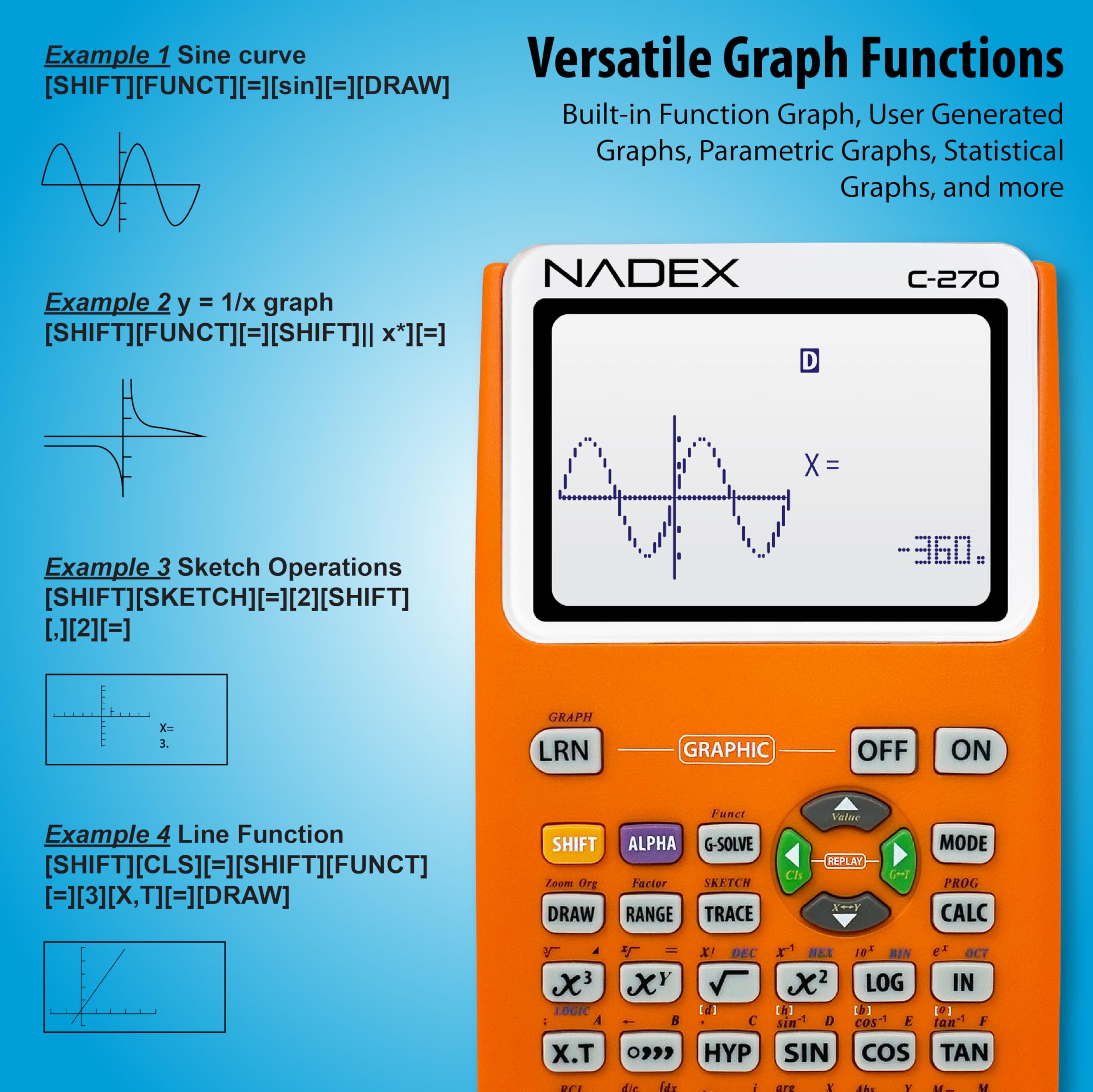 Calculadora científica con funciones gráficas para estudiantes universitarios y secundarios, ingeniería, matemáticas avanzadas, cálculo, álgebra, geometría, trigonometría, estadística, física,