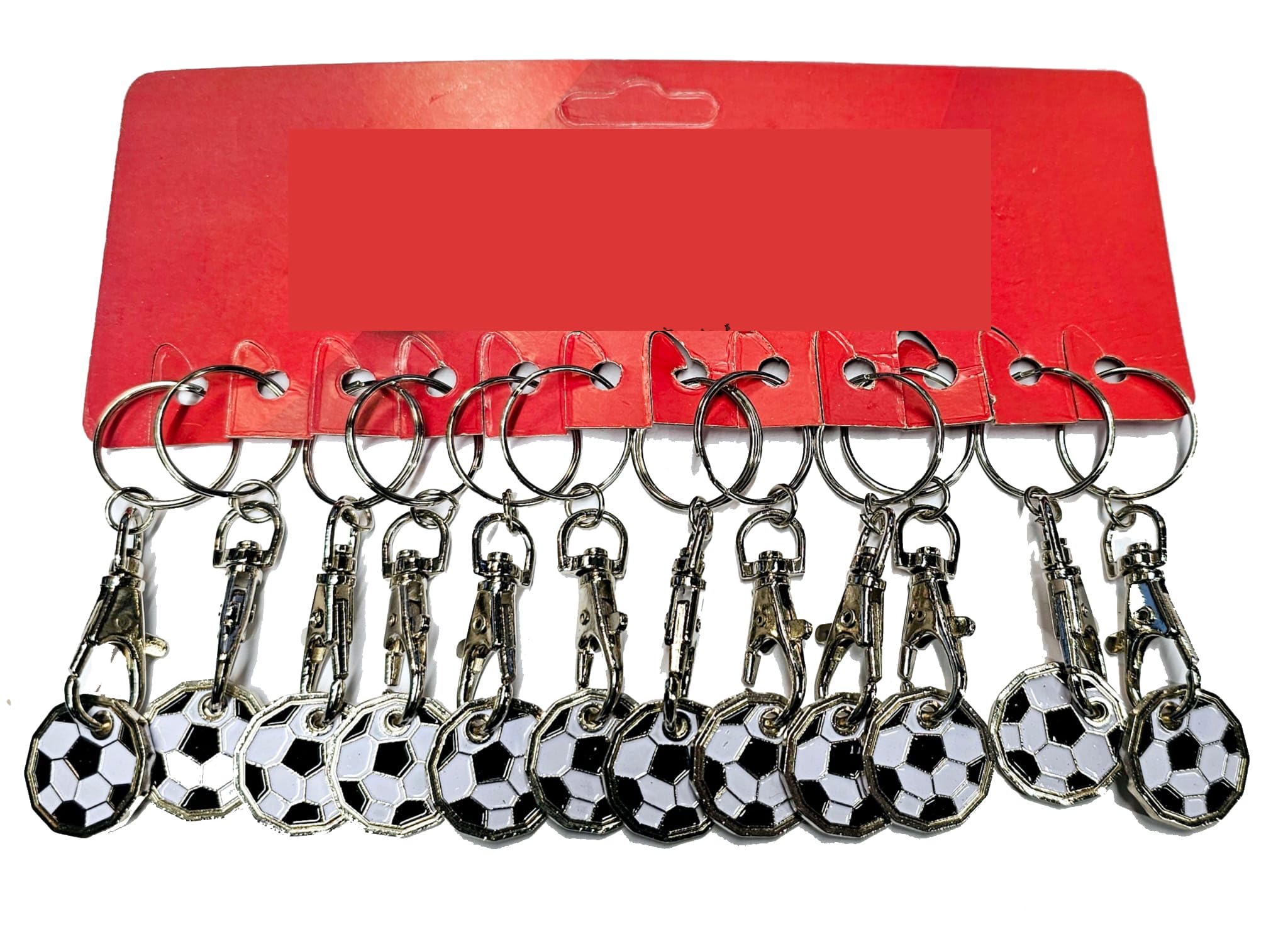 Harts Men's Silver 12 Units Carded Of Black And White Metal Trolley Tokens For Supermarket Trolleys And Gym Lockers.