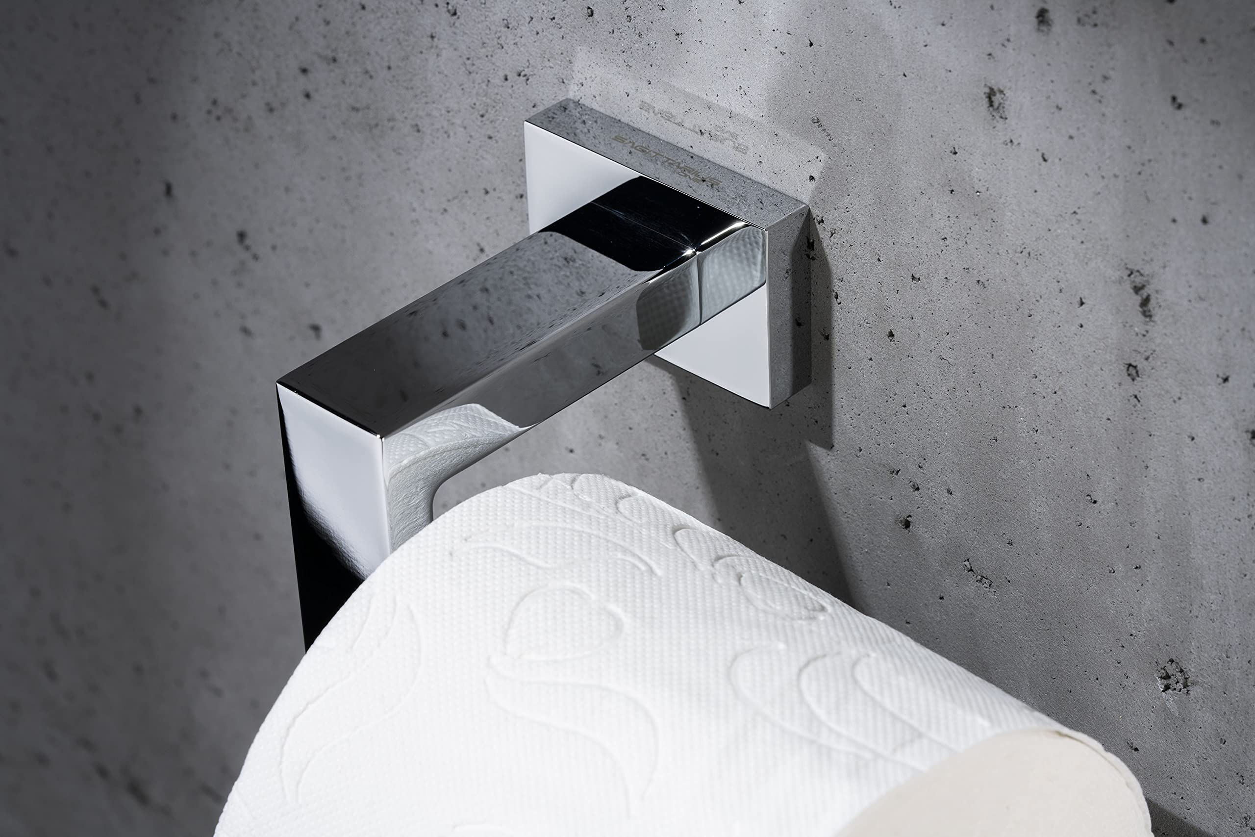 141S1 Soporte de Pared para Rollo – Porta Rollos de Papel Higiénico en Zinc Cromado Resistente, Diseño Moderno, Elegante y Funcional para Baño, Cromo