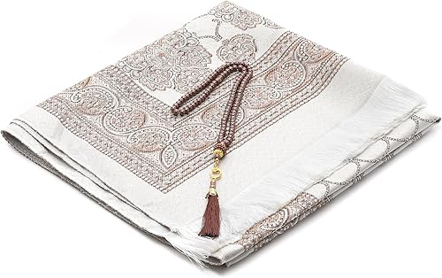 Miniatura 3 de Alfombra de oración musulmana y cuentas con bolsa portátil, regalos musulmanes para mujeres y hombres, Janamaz, Sajadah, juego de regalos para el