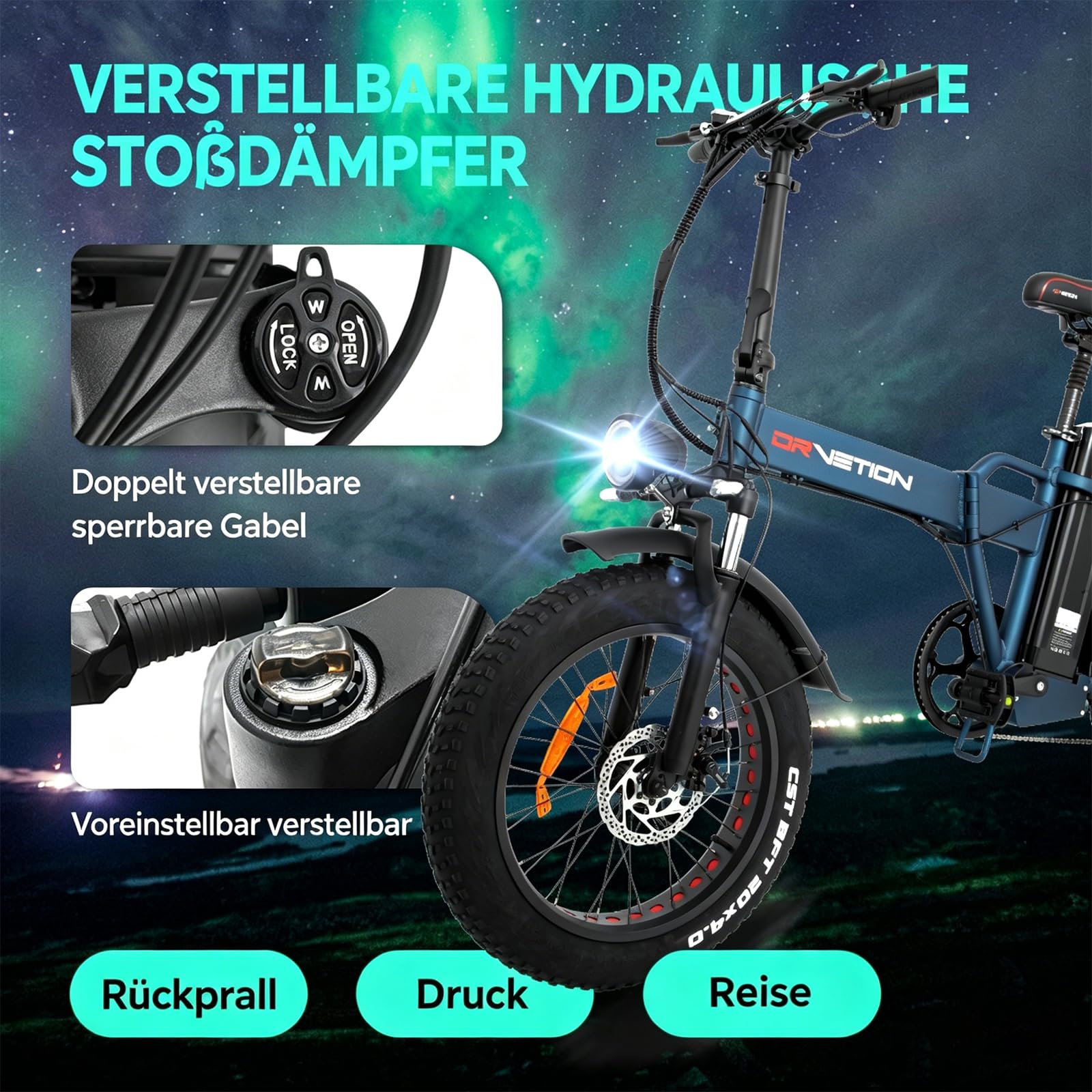 Bicicleta eléctrica plegable ligera de 20 pulgadas, batería extraíble de 48 V, 20 Ah, 15 Ah, 25 km/h, 250 W, 100 NM, alcance de 100 – 130 km, Shimano7Gang (azul, 48 V15 AH)