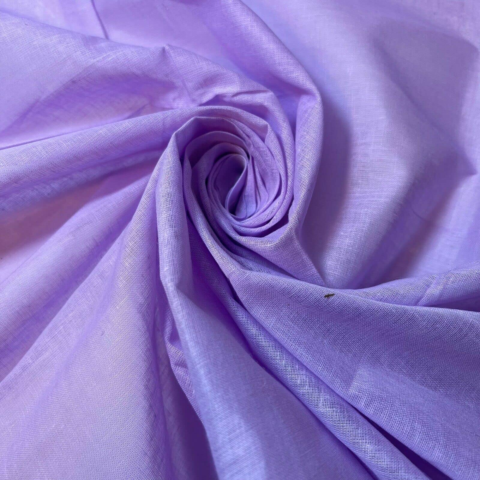 100% Cotton Soft Muslin Voile Cheesecloth Mulmul Fabric Draping Curtains 44" (1 Meter, Lilac #2)