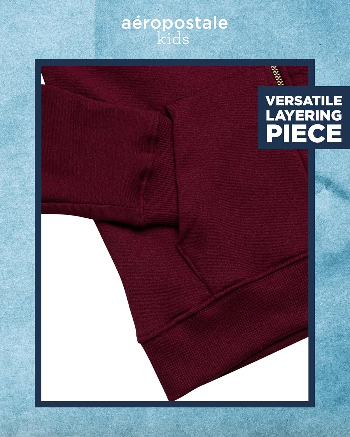 AEROPOSTALE Boys Zip Up Hoodie - Soft Fleece Full Zip Up Boys Hoodie Sweatshirts with Kangaroo Pockets - Image 4