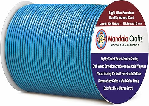 Miniatura 148 de Cuerda Mandala Crafts 0.03 pulgadas 109 yardas para hacer joyería, artesanía, macramé, cuerda de algodón encerado