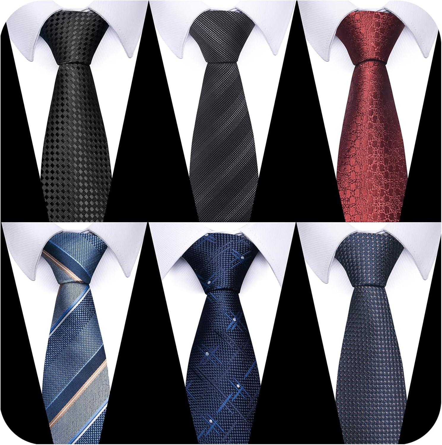 joy alice Tie For Men 6 PCS Necktie Woven Jacquard Neck Ties Set