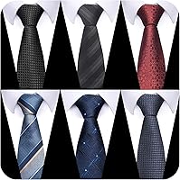 JoyAlice Men's 6-Pack Woven Jacquard Neckties Set - 100% Microfiber Silk-Like Ties, Versatile Colors for Weddings, Office, Business (57.5" x 2.95")