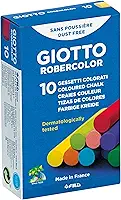 GIOTTO Robercolor, Giz Escolar para Lousa Menos Poeira, Colorido, 10 Unidades