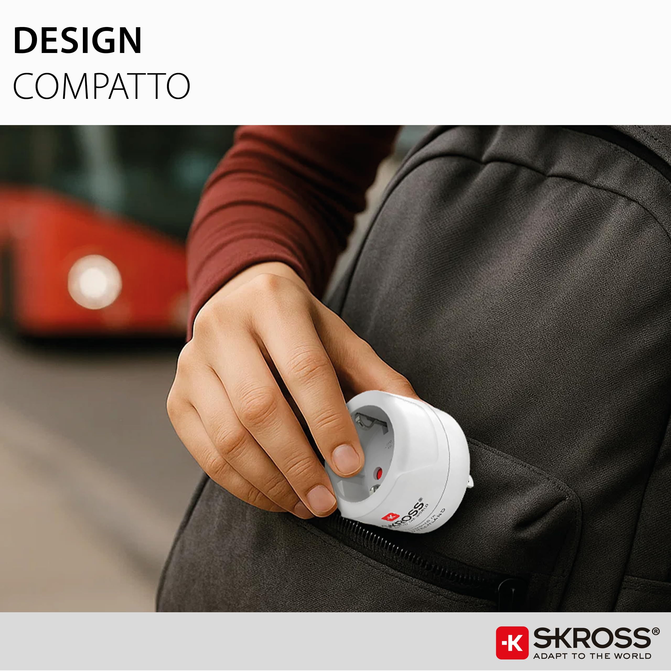 SKROSS | 1.500203-E | Europe to USA | Adattatore da Viaggio Internazionale - Entrata Presa Shuko o Europea, Uscita Spina USA - Tensione e Potenza 100V – 1500W / 250V – 3750W. Protezione Anti Scossa