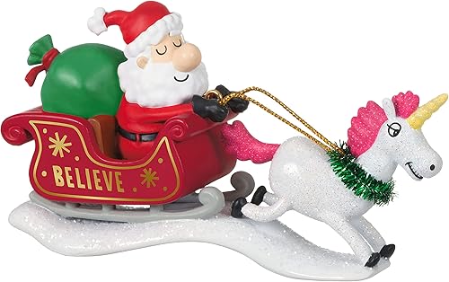 Hallmark Keepsake Adorno de Navidad 2021, Just Believe Santa con unicornio