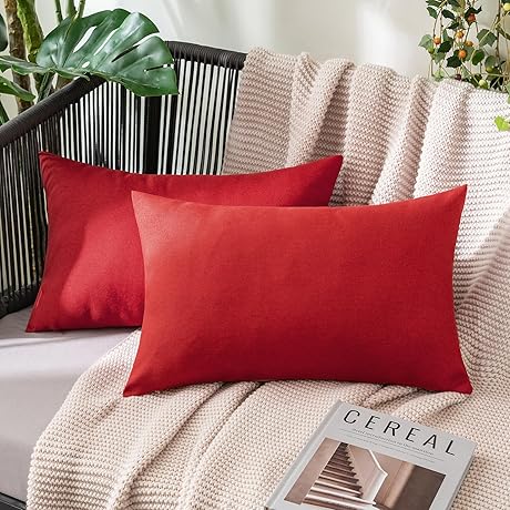 MIULEE Christmas Lumbar Pillow Covers 12x20 Outdoor for Patio Tent Balcony Couch Sofa