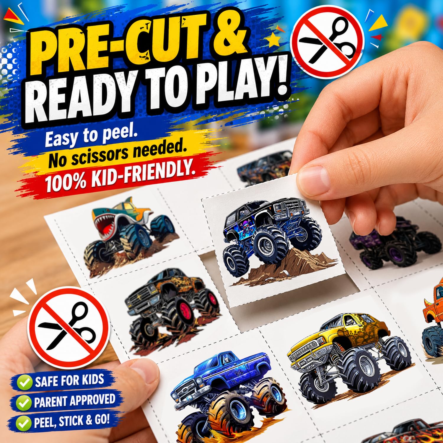 Monster Truck & Race Car Tattoos - 120 PCS! -4