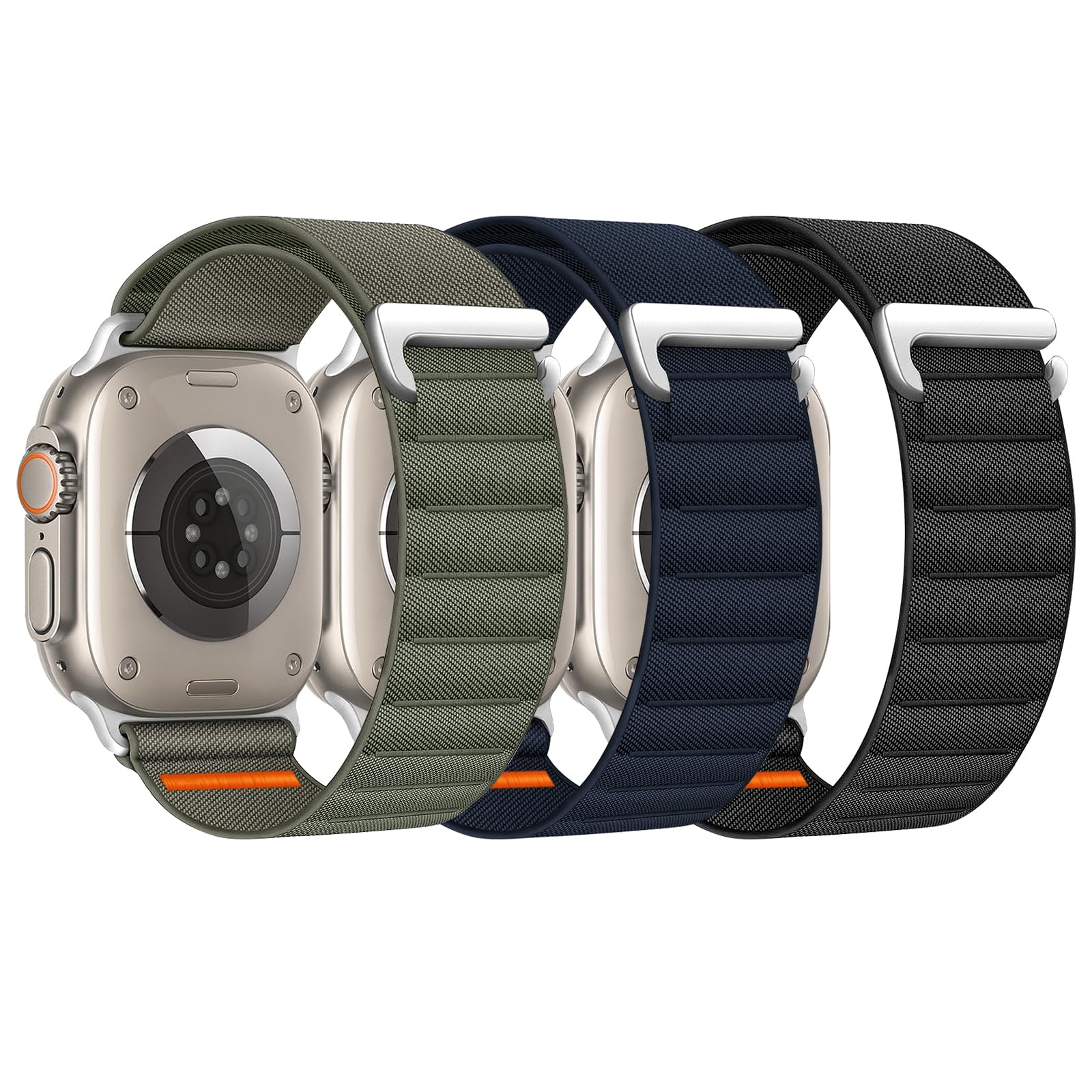 Zspoly Alpine Loop Nylon Armband Kompatibel mit Apple Watch Armband 45mm 44mm 46mm 49mm 42mm 40mm 41mm 38mm, Stoff Sport C-Haken Nylon Band für iWatch Ultra 3 2 SE Series 11 10 9 8 7 6 5 4 3 2 1