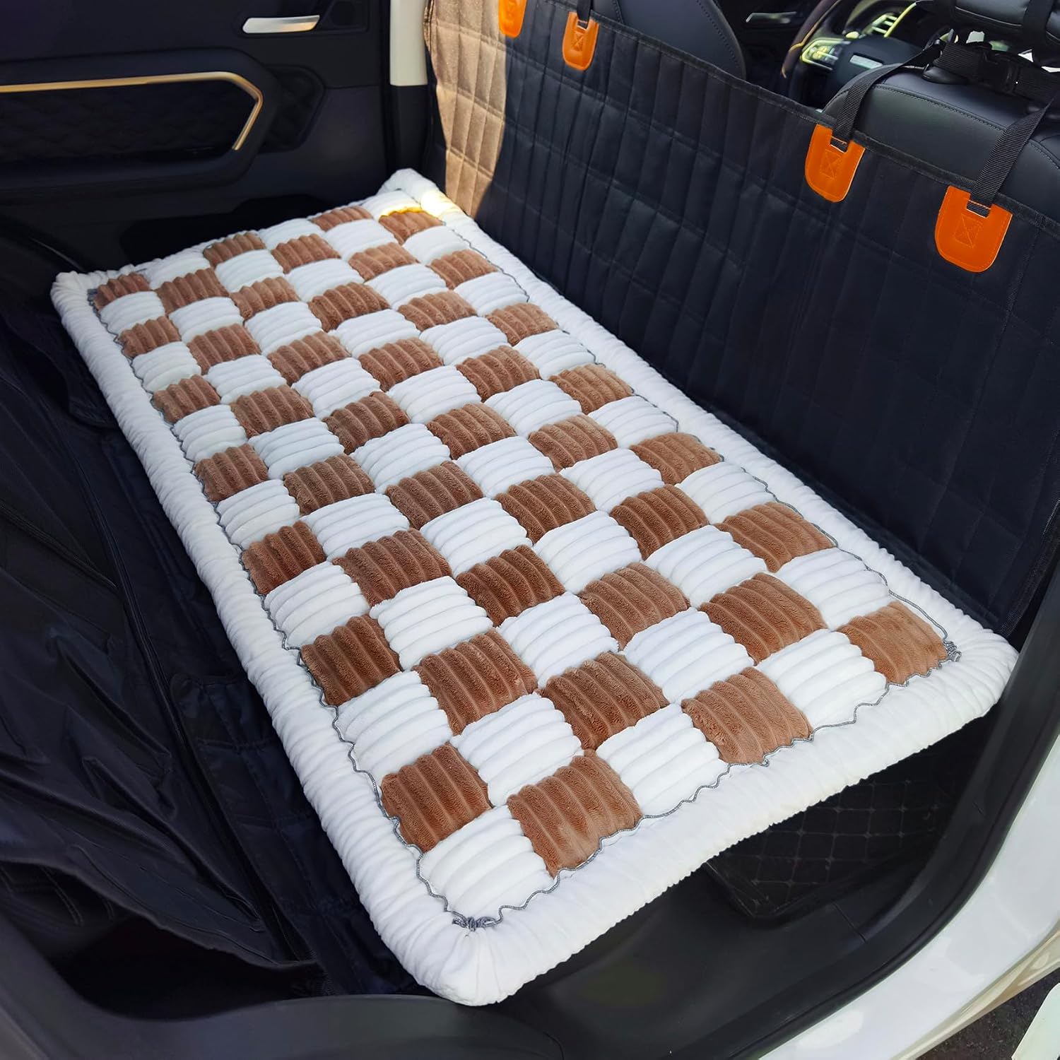 Backseat Pet Bed Mat, Truck Plaid Dog Bed for Car Back Seat, Deluxe Dog Seat Covers, Non-Slip Travel Pet Mat, Fit for Backseat Extenders and Trucks SUVs Backseat Pet Bed Mat, Truck Plaid Dog Bed for Car Back Seat, Deluxe Dog Seat Covers, Non-Slip Travel Pet Mat, Fit for Backseat Extenders and Trucks SUVs