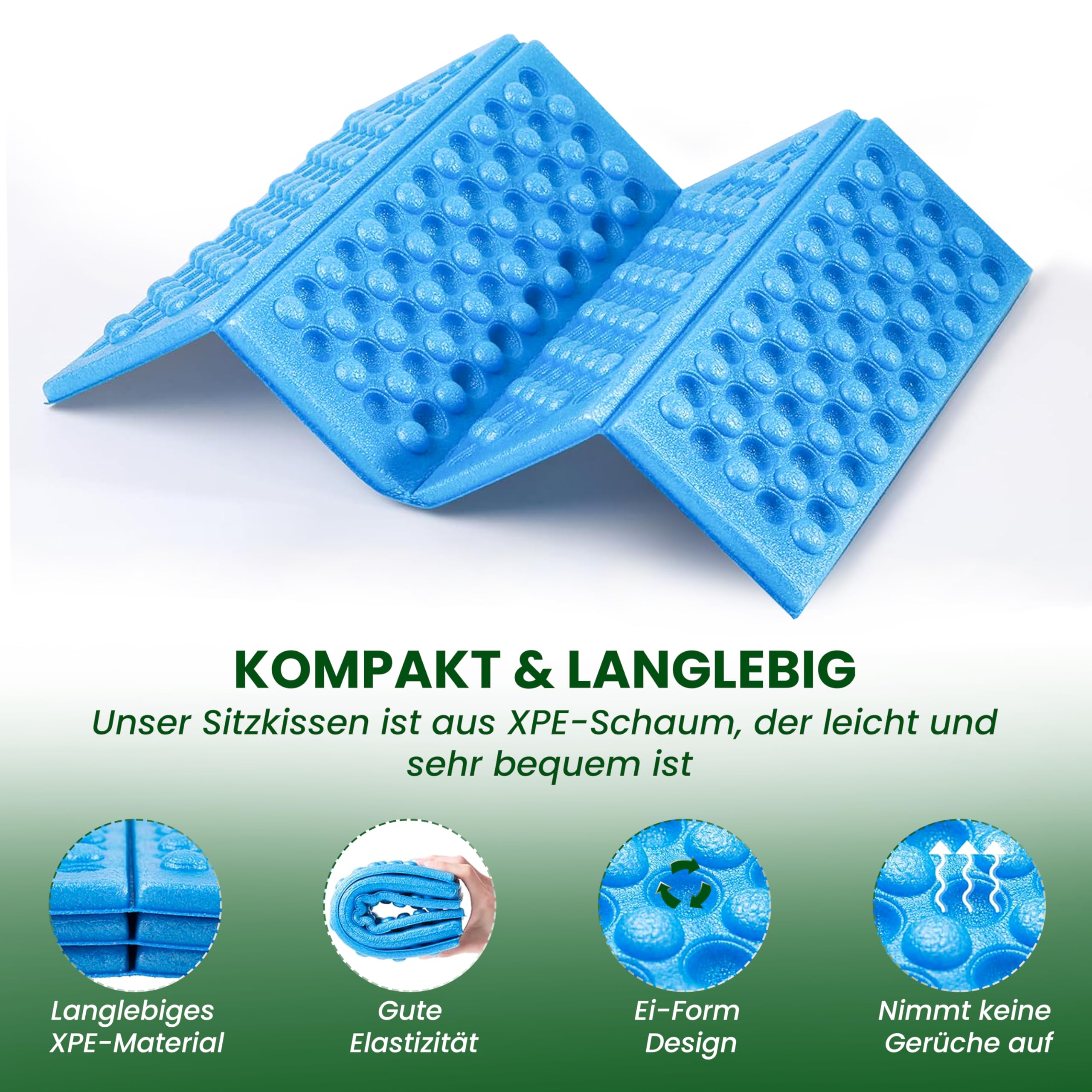 Camping Survival Geschenkset 5-teilig – Multifunktions-Spaten mit Tasche, 2× Thermo-Sitzkissen, Fernglas 20×50 & Steinschleuder – Outdoor Set für Camping, Wandern & Bushcraft