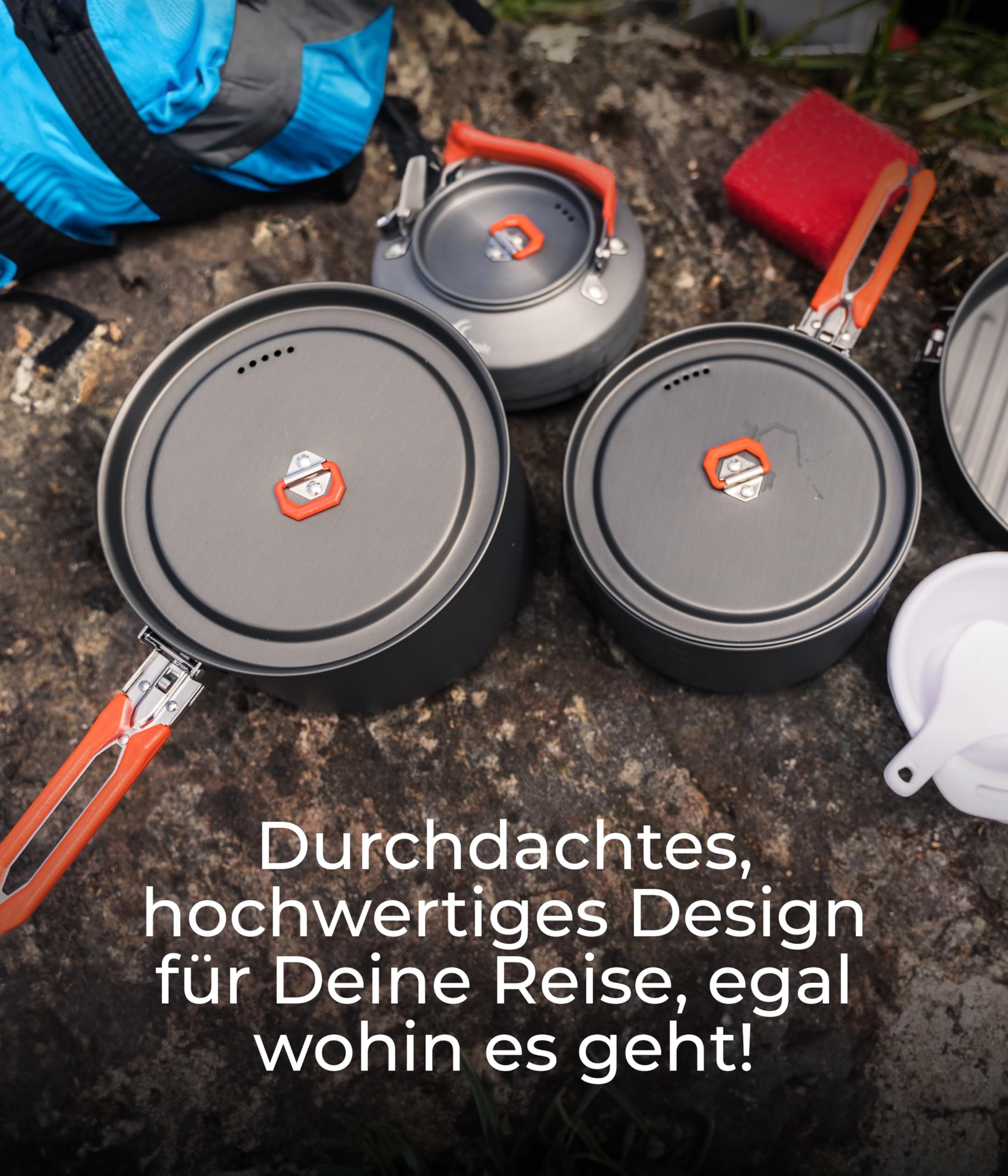 Fire-Maple Feast Camping Geschirr Set aus Edelstahl und eloxiertem Aluminium Feast