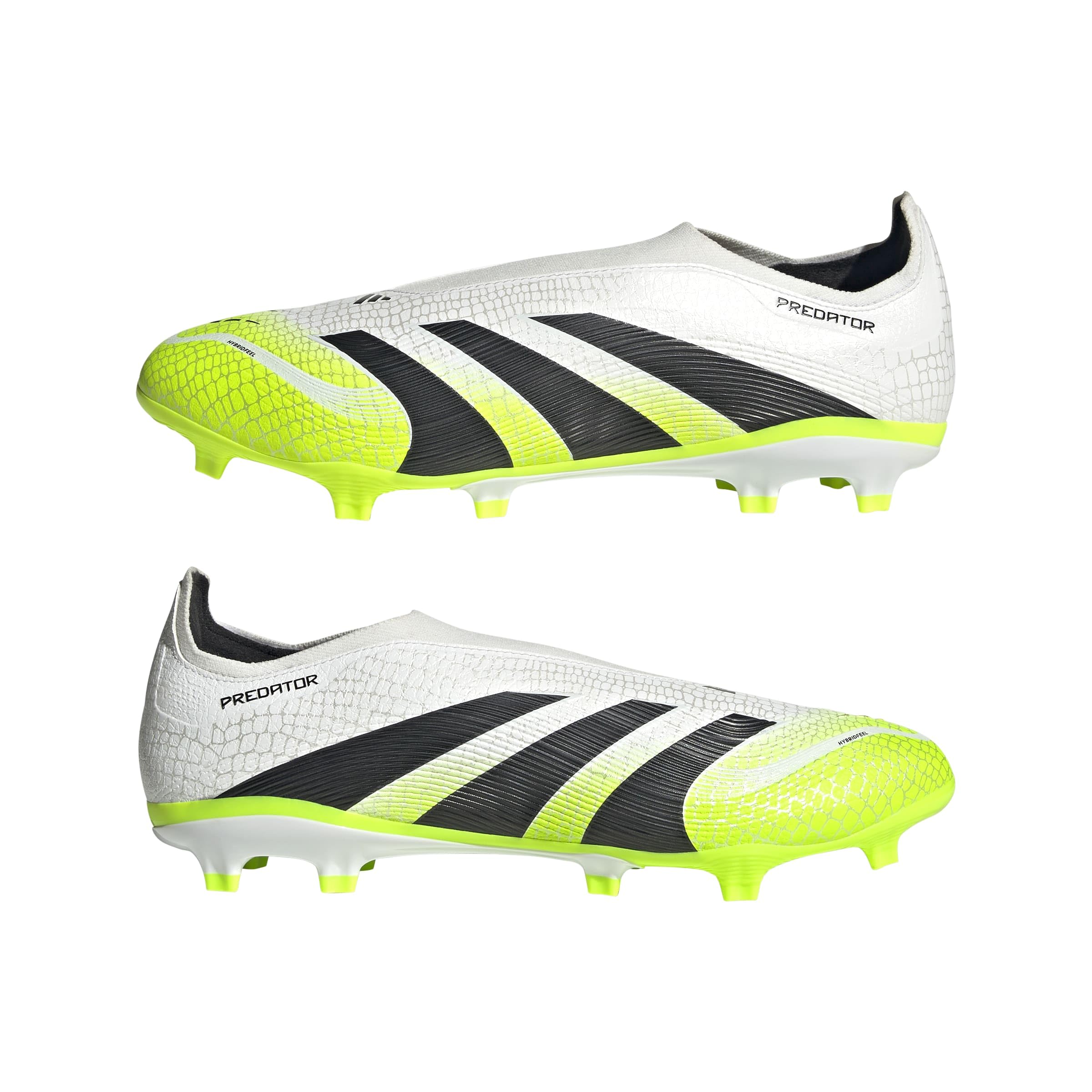 Adidas Unisex League Laceless Firm Ground/Multi Ground Football Boots, Cloud White/Core Black/Lucid Lemon, 43 1/3 EU
