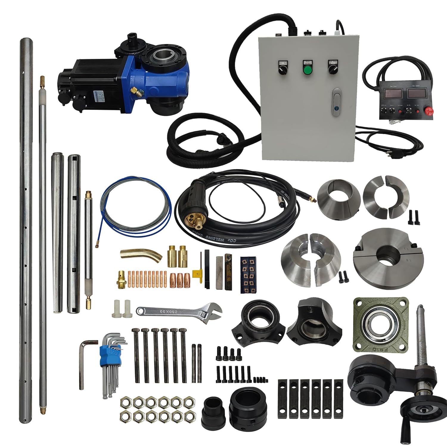 INTSUPERMAI Portable Line Boring and Welding Machine Bore Welder 110V Hole Drilling Connecting Rod Boring Machine Processing Hole Ф55-300mm European Connector NO Welder for Excavators Cranes Loaders