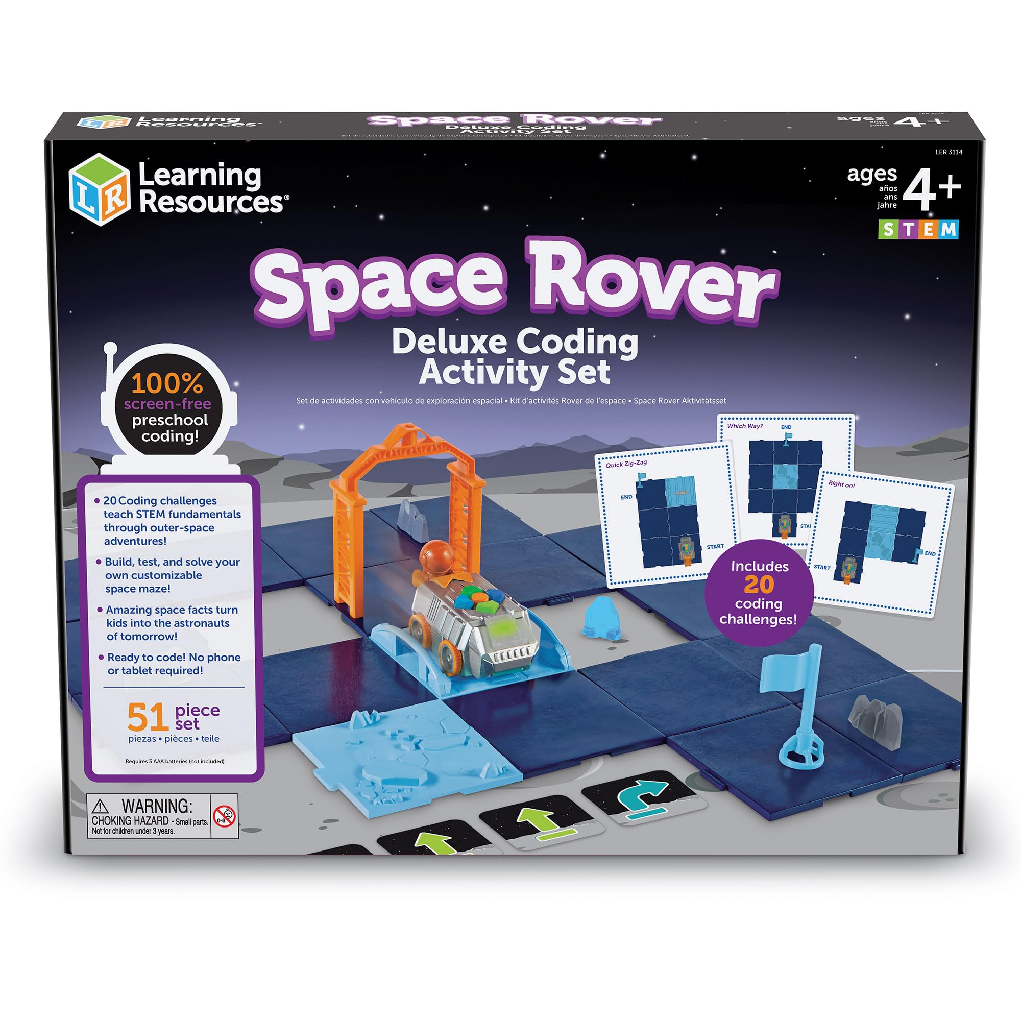 Learning Resources Set di attività Deluxe con Rover Spaziale Skill Builders, Giocattoli di Coding, STEM per Bambini,la Classe,Spazio, 4+, Regali per Bambini di 6-8 Anni, Bambini e Bambine