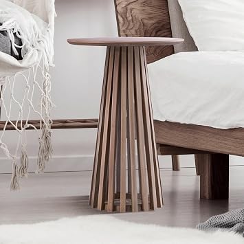 LENAN Oak Coffee Table 15.75 Small Modern End Table Solid Wood Accent Table for Living Room, Bedroom, Minimalist & Contemporary Home Decor
