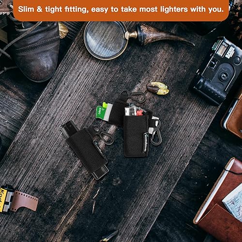 Miniatura 4 de Llavero retráctil para encendedor con clip para cinturón, correa elástica para encendedor clásico, doble clip para mayor comodidad, extensión de