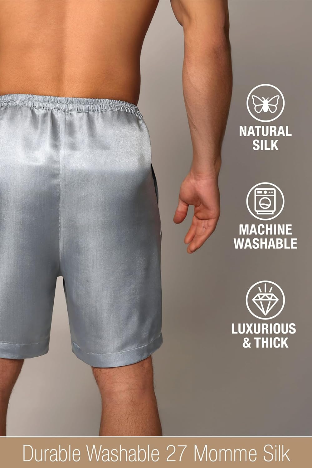 Tara Sartoria Luxury Artisan Silk Boxer Shorts For Men, 27mm Washable Natural Silk - Image 5