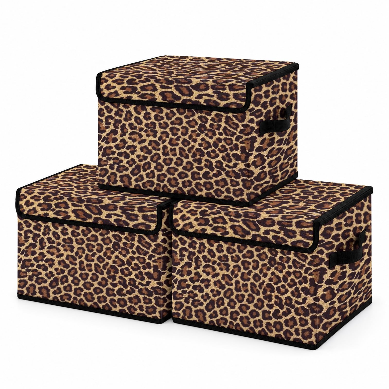 Stackable Clothes Storage Bins with Lids 3 Pack