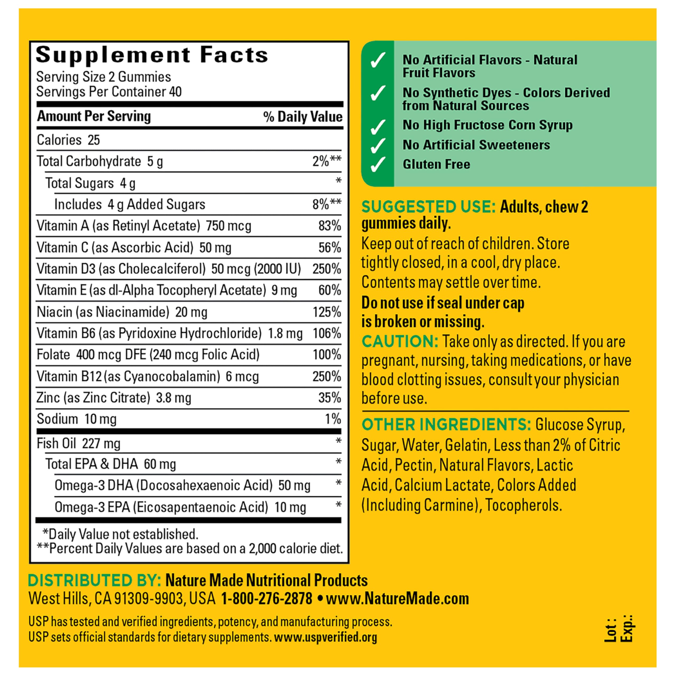 Nature Made Multivitamin + Omega-3, Multivitamin Gummies for Adults, 80 Ct — Amazon image 10