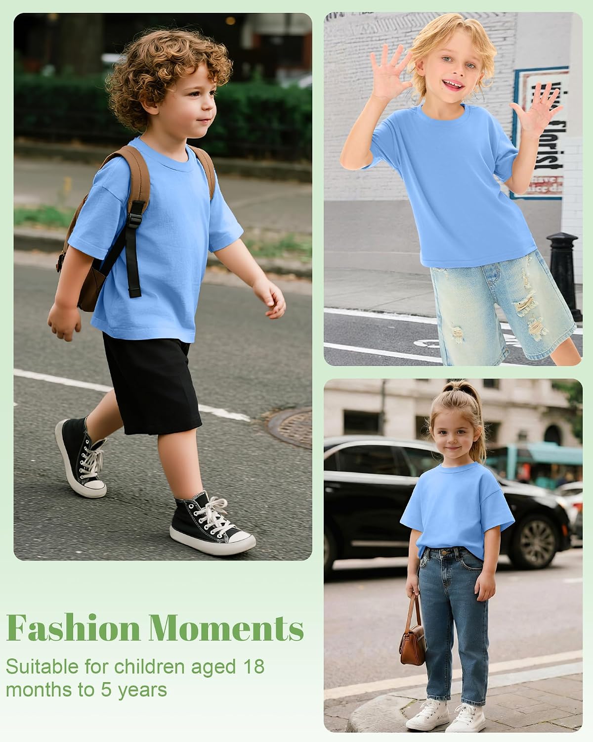 Halfchet Toddler Oversize Tee Baby Boys' Shirt Short Sleeve Crewneck T-Shirt Loose Summer Basic Casual Top for Kids 18M-5T