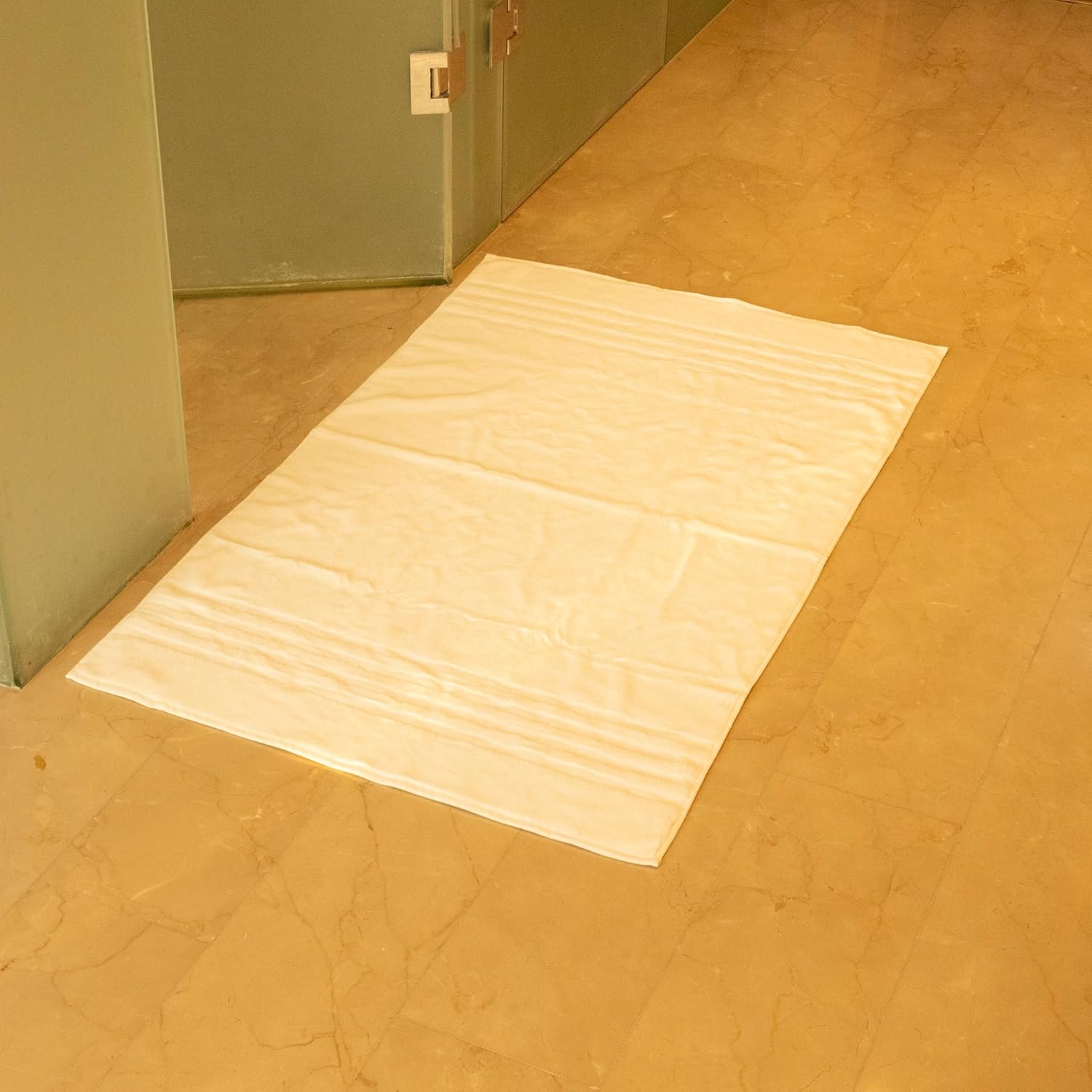 Mosobam Luxury Turkish 2pc Bath Mat Bundle XL and Regular Sizes White 1000 GSM Bamboo Viscose & Aegean Turkish Combed Cotton