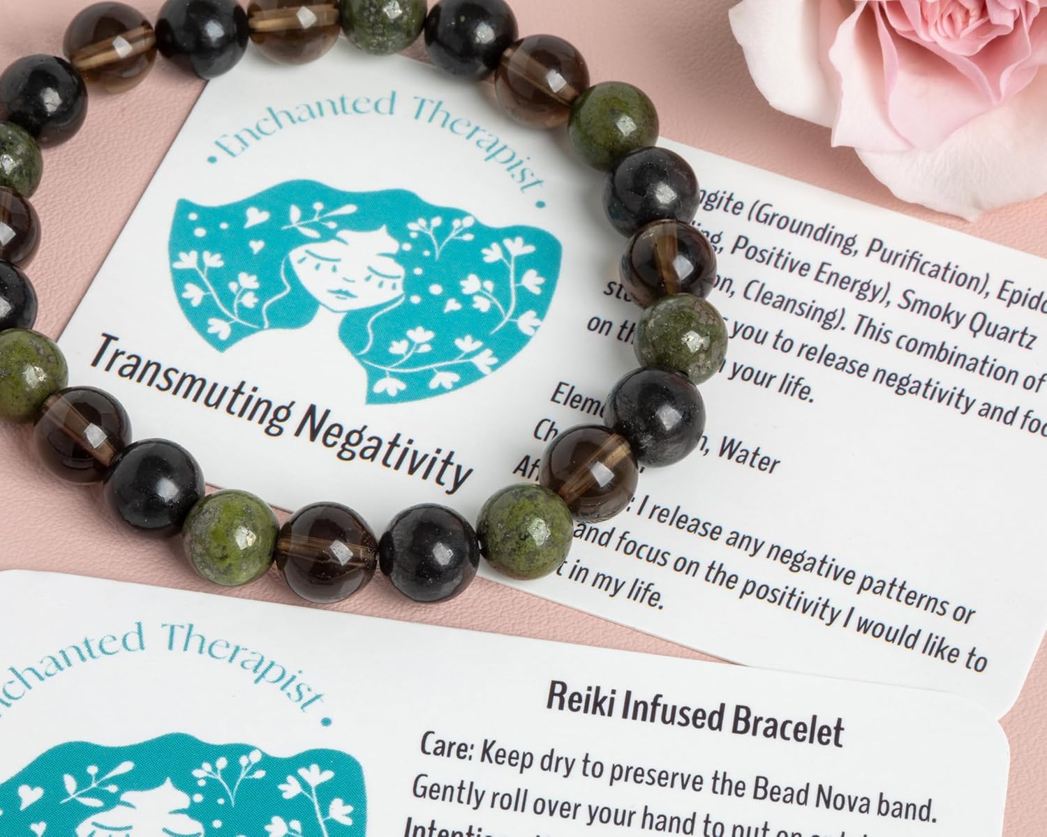 Reiki Infused Transmuting Negativity Bracelet, Energy Bracelet, Reiki Gift, Reiki jewelry, Gemstone bracelets, Crystal bracelets - Image 2