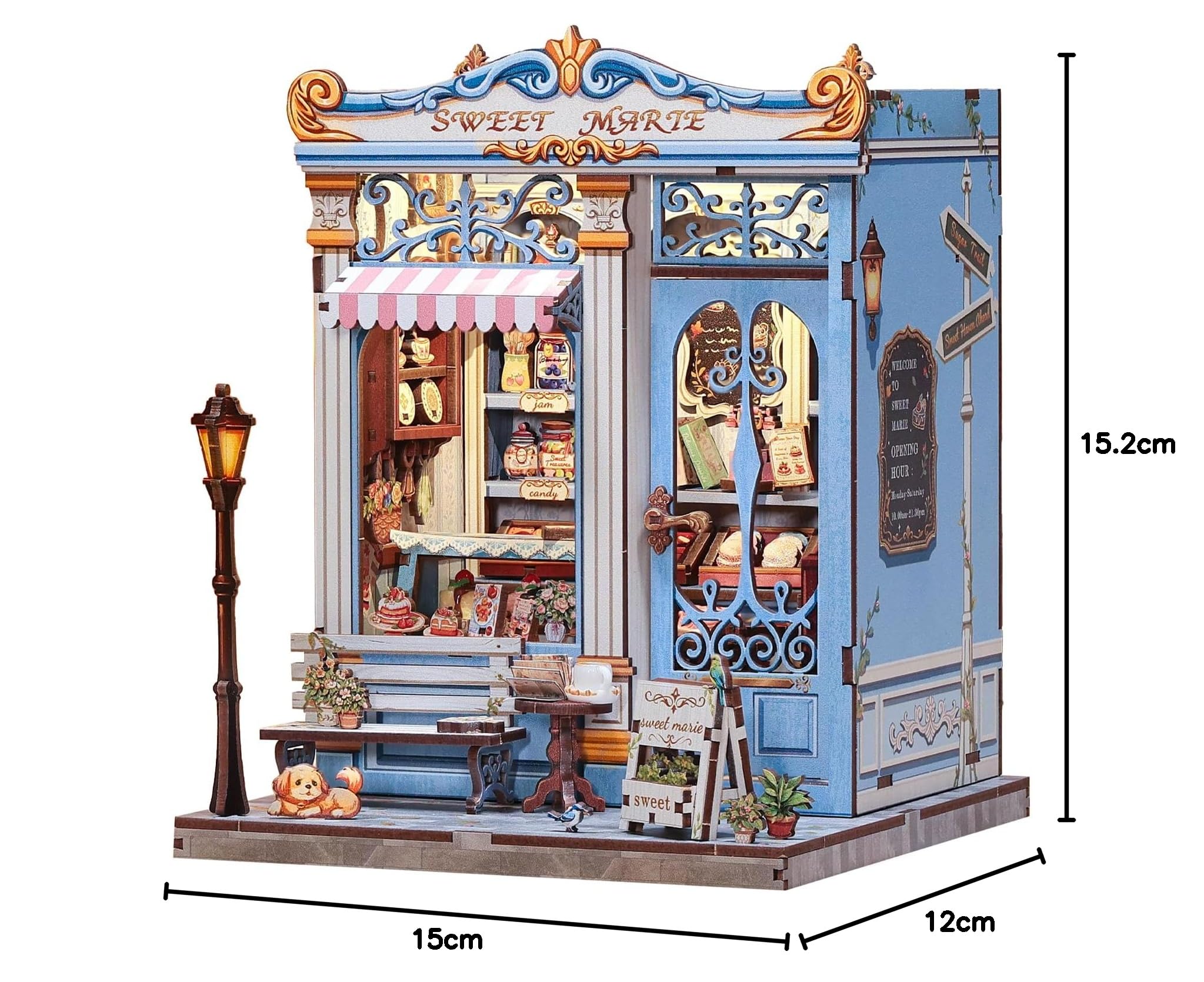 Fsolis Book Nook Patisserie – Puppenhaus Bausatz für Jugendliche ab 14 Jahren – 3D Puzzle zur Dekoration von Bücherregalen und Zimmern (Sweet Marie)