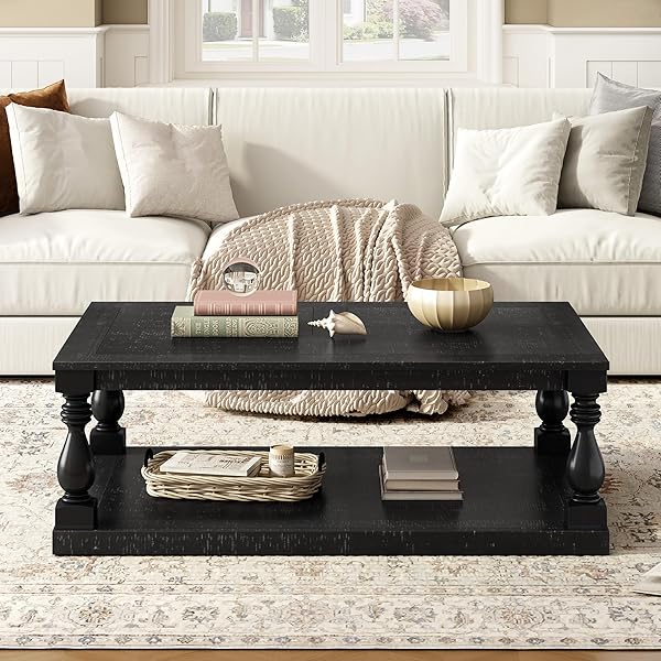 Black Solid Wood Farmhouse Table
