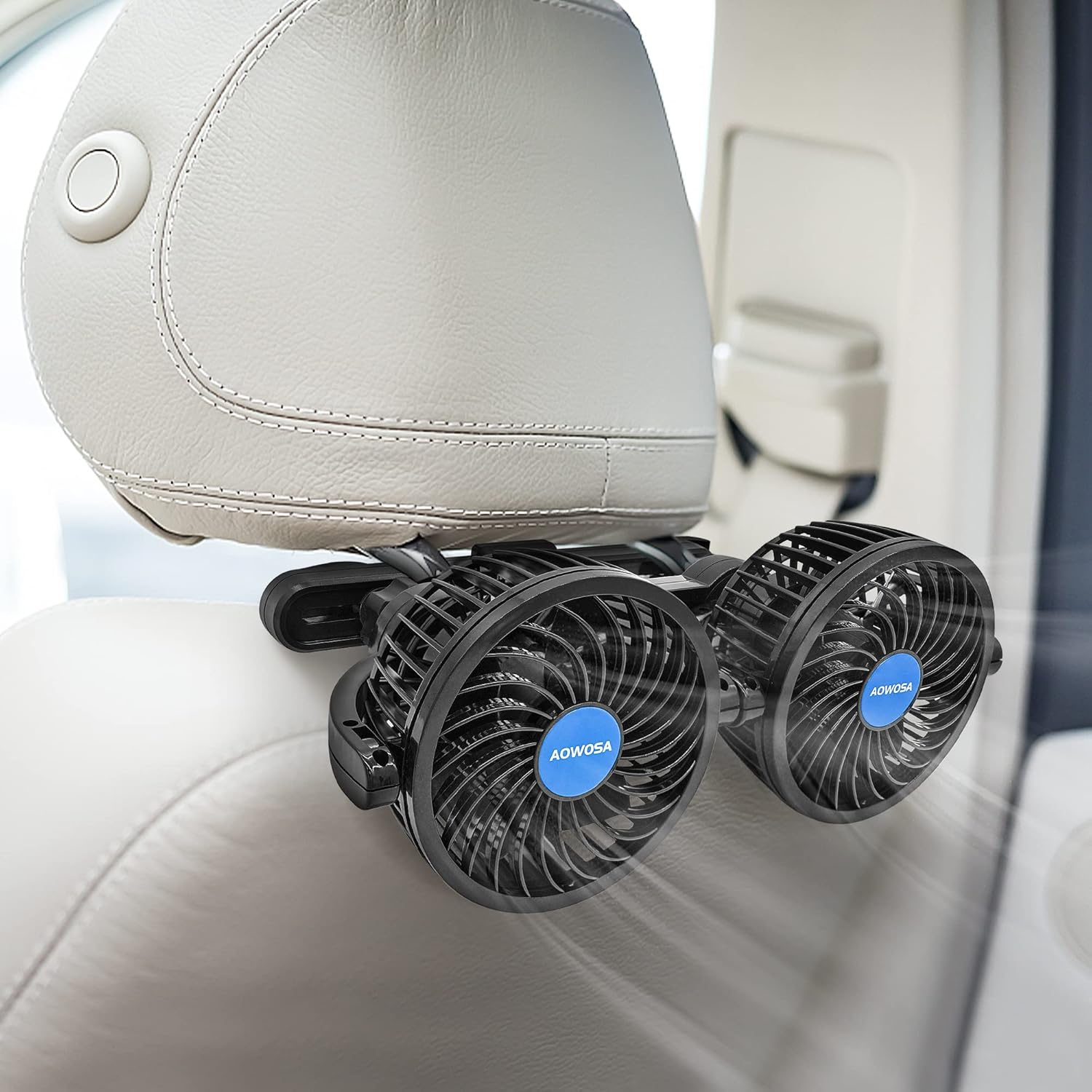 AOWOSA Car Fan for Backseat Auto 12V Electric Cooling Fan Portable Car