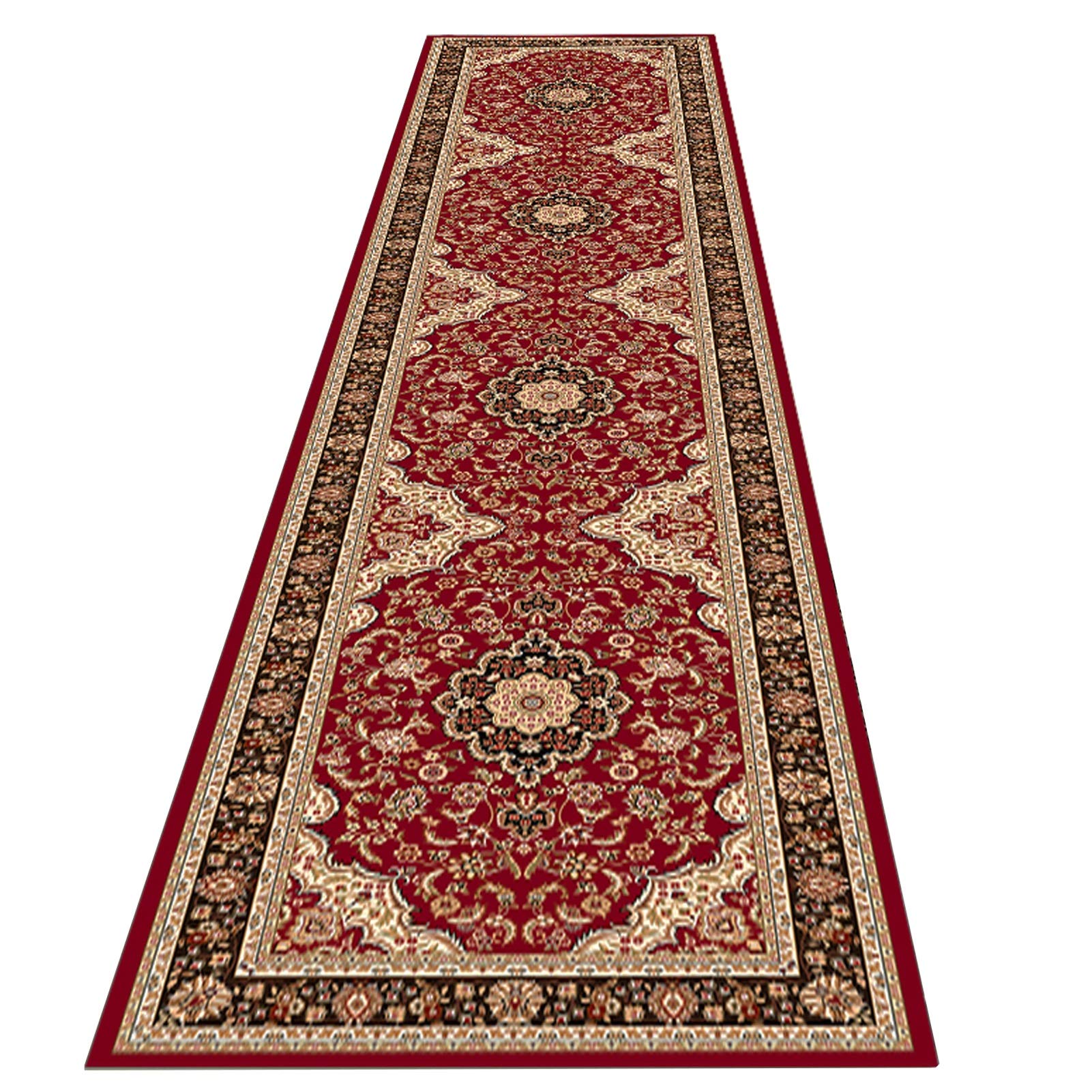 XXHNBF Runner rug Hallway runner Runner rug Vintage Red Runner Rug for Hallway, Long Carpet Runner Hall/Corridor/Doorway/Stairs Narrow Area Rugs Floor Non-Slip Mats(80x250cm)