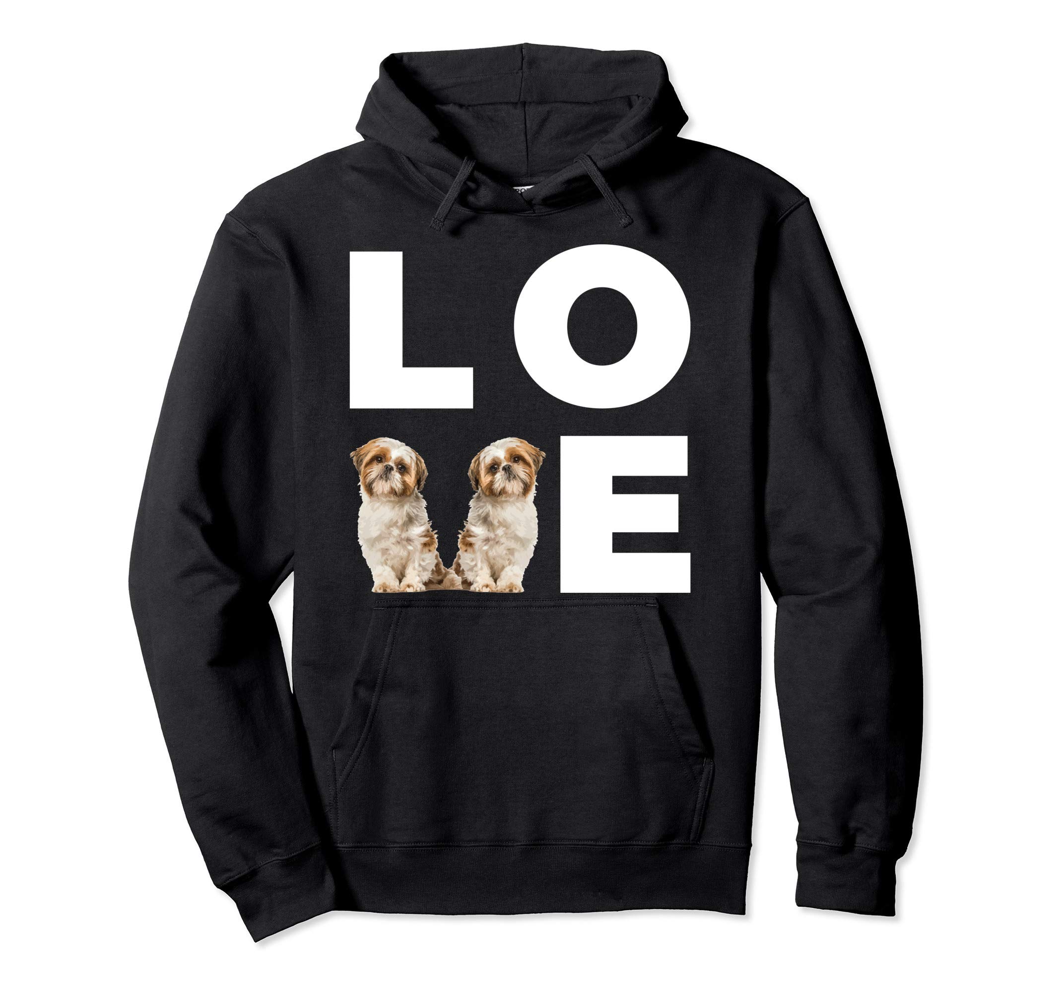 Shih Tzu Dogs Gift Pullover Hoodie, Black
