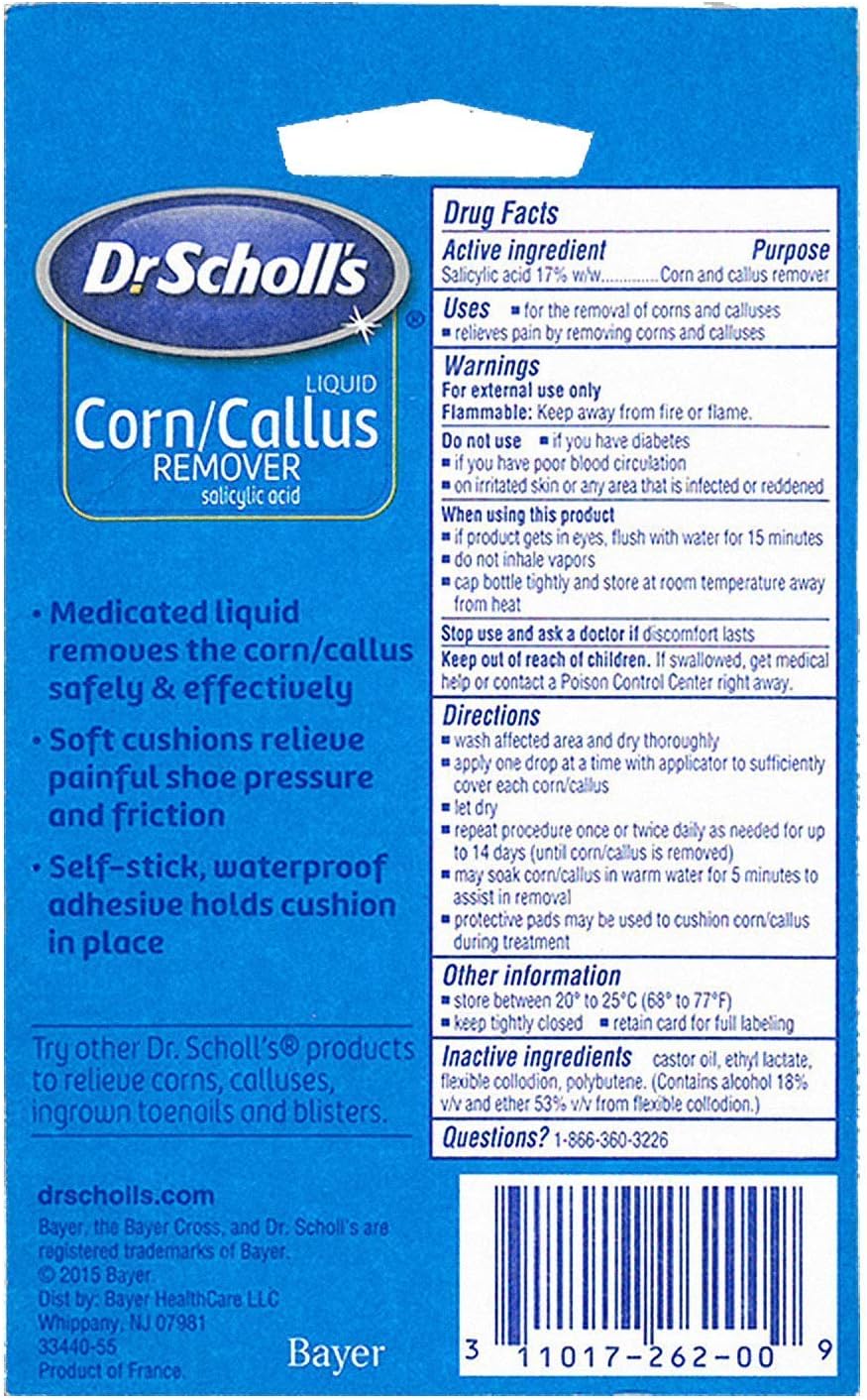 Dr. Scholl's Liquid Corn & Callus Remover, Liquid Kit- 1/3 fl oz.
