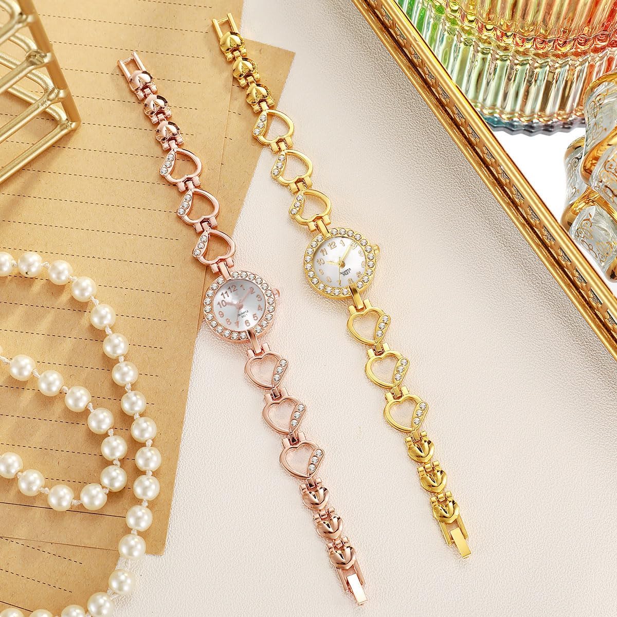 ADSBIAOYE Luxury Womens Diamond Bracelet Watch - Stylish Hollow Stainless Steel Strap Formal Wear - Image 4