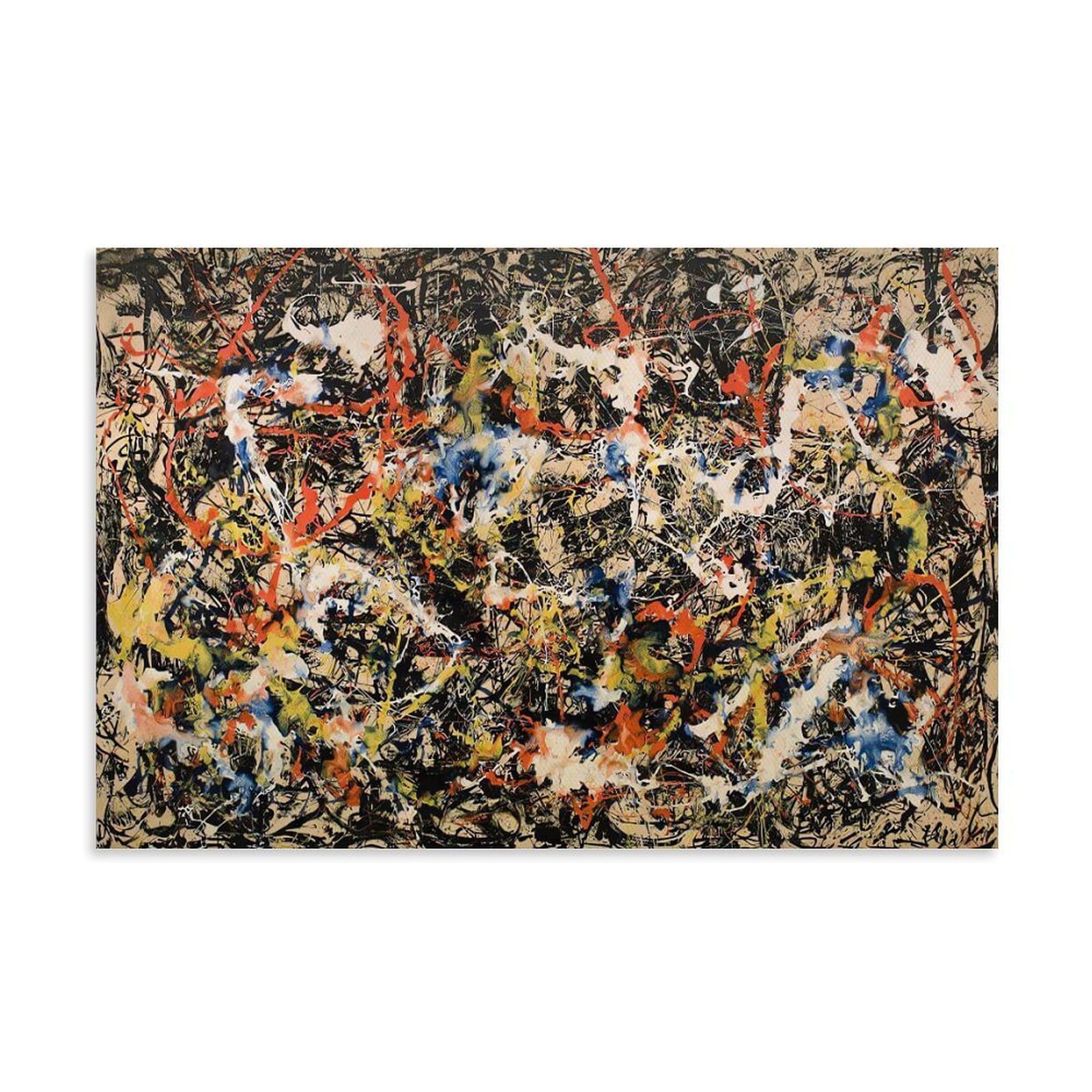Xuxuecc Unframe Jackson Pollock Wall Art Prints Paintings Poster Abstract Famous Convergence Picture Print Canvas Wall Paint Arts Decor Modern Home Artworks Gift Idea 24X36inch(60X90cm)