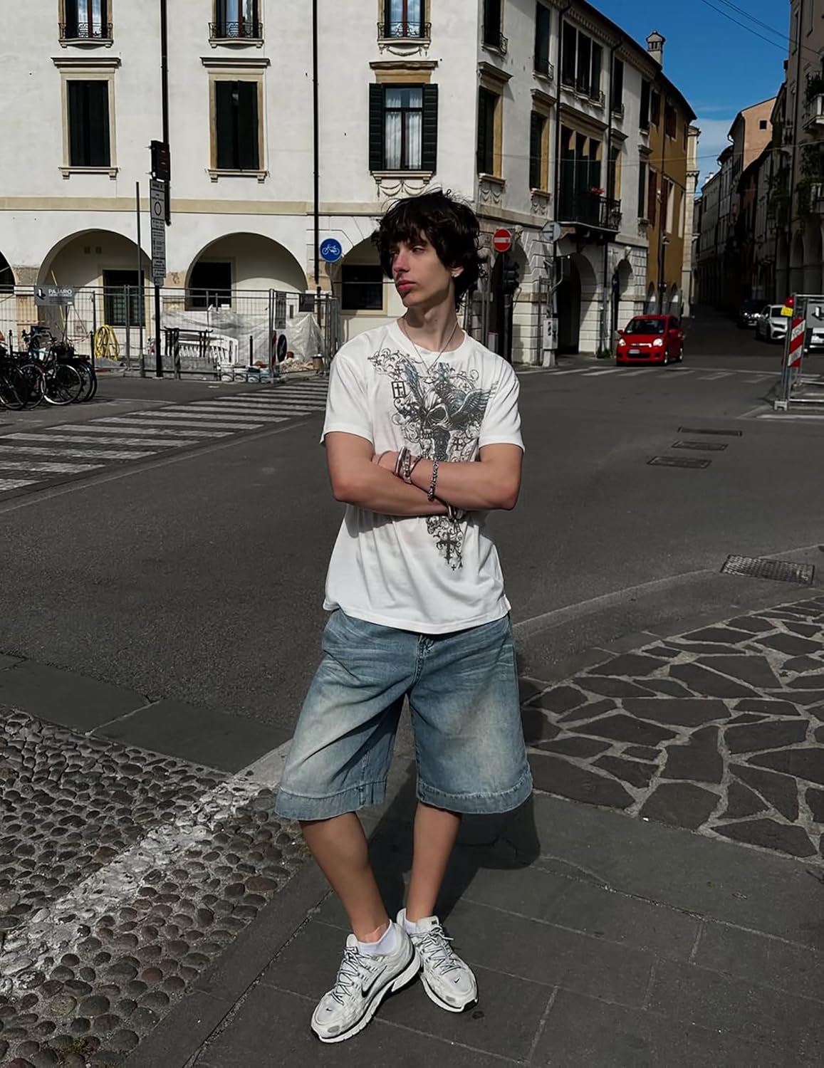 Aelfric Eden Washed Wrinkle Jorts Mens Denim Jean Short Casual Summer Knee Length Shorts Streetwear Trendy Outfits - Image 2