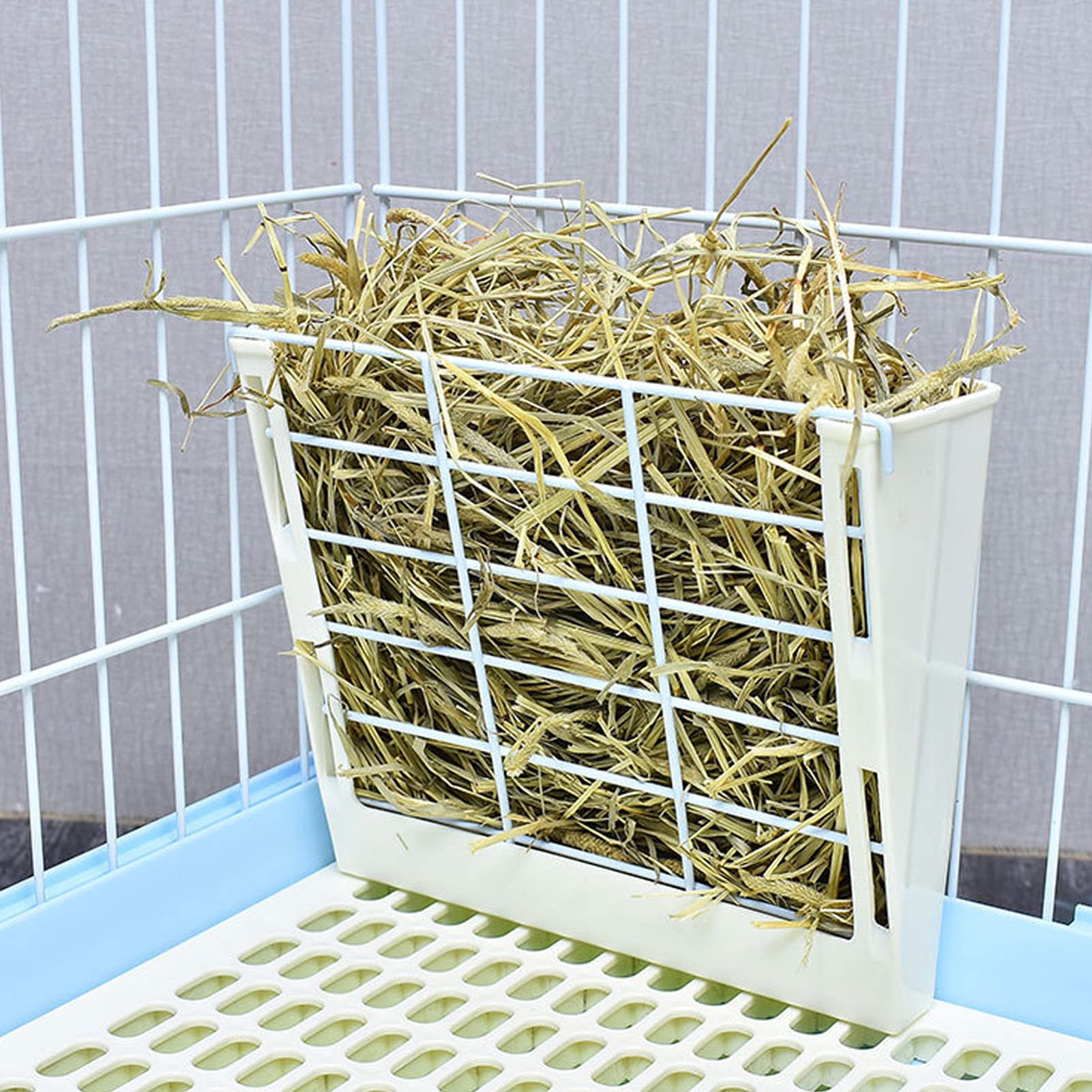 1 Pc Supporto per di Coniglio Fieno di Coniglio Porta Fieno per Porcellini D'india Mangiatoia per Fieno Meno Sprecata Dispenser Ciotole per Cincillà Acciaio Sospeso di Legno