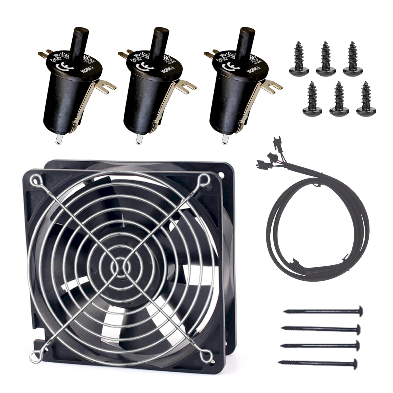 Replacement Part for Masterbuilt Gravity Series Fan with Hopper Door Switch Kit,fit for Masterbuilt 560/800/1050 XL Digital Charcoal Grill+Smoker Accessories